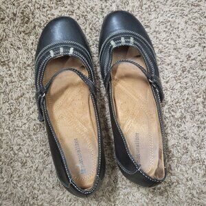 Naturalizer Womens Black Mary‎ Jane Flats Leather Comfort Shoes Casual Classic